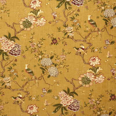 G P & J Baker R1398.1.0 Oriental bird Multipurpose Fabric in Gold/Yellow