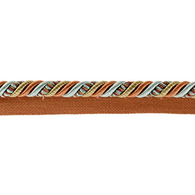 Kravet Couture T30212.3524.0 Ribbon Cord W/flange Trim Fabric in Light Blue , Rust