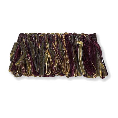 Kravet Couture T30214.10.0 Ribbon Loop Fringe Trim Fabric in Aubergine/Purple