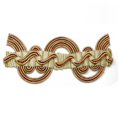 Kravet Design T30496.12.0 Open Weave Braid Trim Fabric in Rust , Yellow