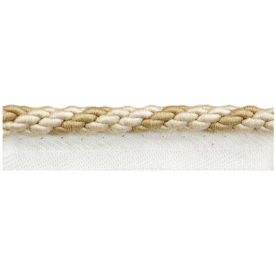 Kravet Couture T30560.16.0 Tonal Cord Trim Fabric in Beige , White , Champagne