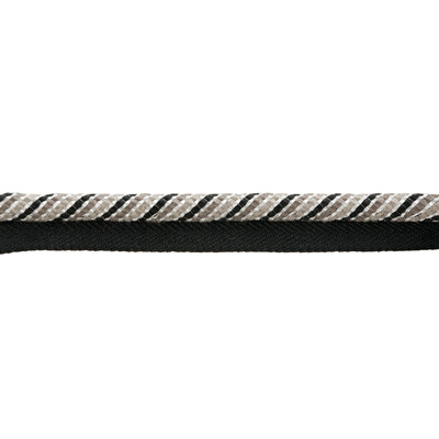 Kravet Design T30671.811.0 Vivi Cord Trim Fabric in Silver/Black/Grey