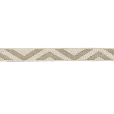 Kravet Design T30672.106.0 Geo Club Border Trim Fabric in Moonstone/White/Grey/Beige