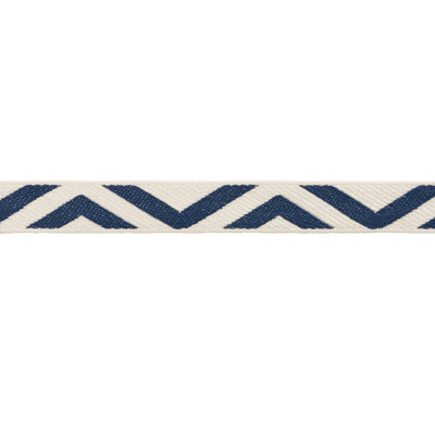 Kravet Design T30672.515.0 Geo Club Border Trim Fabric in Blue , White , Indigo