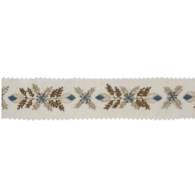 Kravet Couture T30731.515.0 Edelweiss Trim Fabric in Ivory , Brown , Blue Heron