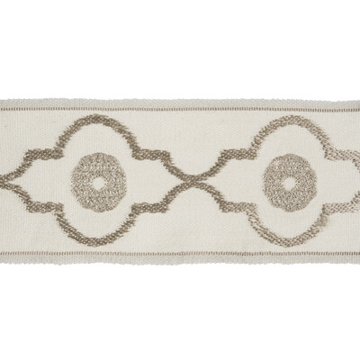 Kravet Design T30745.11.0 Ogee Chain Trim Fabric in Ivory , Light Grey , Dove