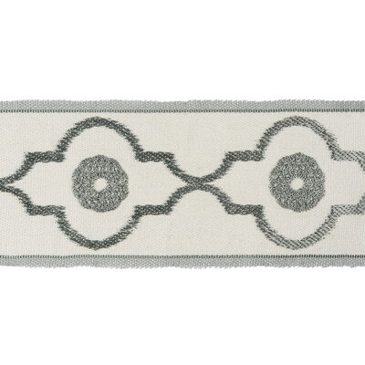 Kravet Design T30745.15.0 Ogee Chain Trim Fabric in Ivory , Grey , Vapor