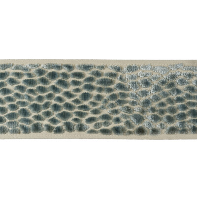 Kravet Design T30746.35.0 Velvet Pebble Trim Fabric in Teal , Ivory , Spa