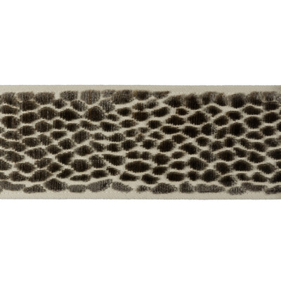 Kravet Design T30746.611.0 Velvet Pebble Trim Fabric in Smoke/Grey/Ivory