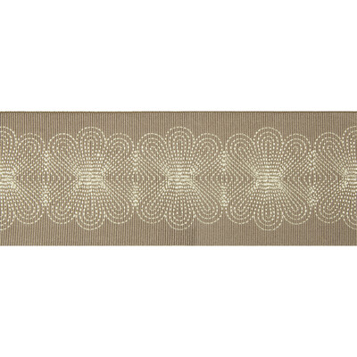 Kravet Design T30763.1110.0 Flower Stitch Trim Fabric in Taupe , Ivory , Dusty Mauve