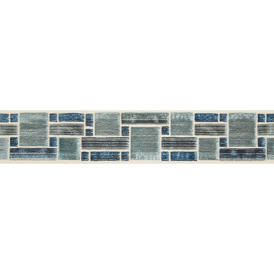 Kravet Design T30780.515.0 Brick Path Trim Fabric in Dark Blue , Ivory , Slate