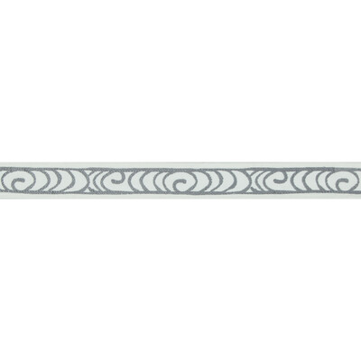 Kravet Basics T30803.1101.0 Wave Curl Trim Fabric in White , Grey , Silver