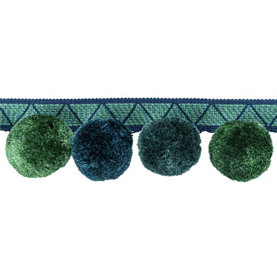 Kravet Couture T30804.135.0 Phuket Poms Trim Fabric in Peacock/Teal/Blue/Green