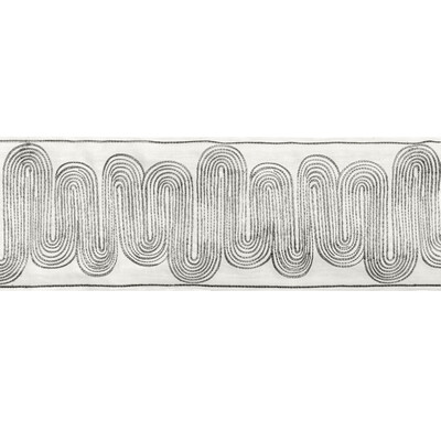 Kravet Couture T30807.11.0 Ischia Tape Trim Fabric in Platinum/Grey/White