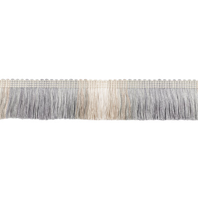 Kravet Couture T30824.11.0 Daintree Fringe Trim Fabric in Pewter/Grey/Silver/White