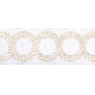 Kravet Couture T30829.16.0 Looped Tape Trim Fabric in Cream/Beige/White