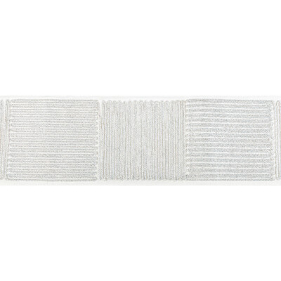 Kravet Couture T30831.11.0 Latitude Tape Trim Fabric in Silver/Grey