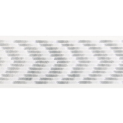 Kravet Couture T30839.11.0 Chevron Wide Tape Trim Fabric in Silver/Grey