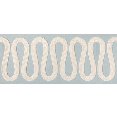 Kravet Couture T30840.115.0 Wiggle Wide Tape Trim Fabric in Sky/White/Light Blue/Blue