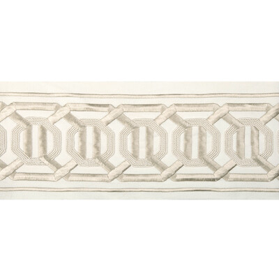 Kravet Couture T30841.16.0 Octagon Wide Tape Trim Fabric in Beige/White