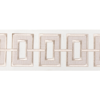Kravet Couture T30842.116.0 Applique Wide Tape Trim Fabric in Linen/White/Beige
