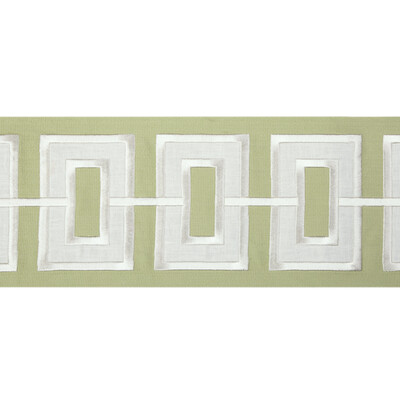 Kravet Couture T30842.123.0 Applique Wide Tape Trim Fabric in Leaf/Green/White