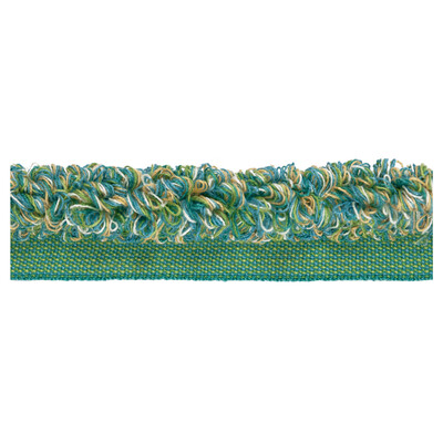 Kravet Design TA5322.335.0 Aloha Rouche Trim Fabric in Turquoise/Green/Blue/Yellow