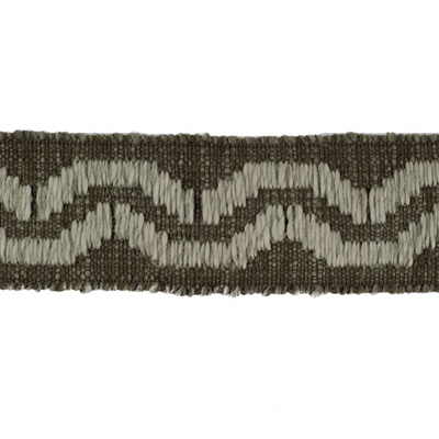 Groundworks TL10093.618.0 Vintage Link Trim Fabric in Dove/mocha/Brown/Grey