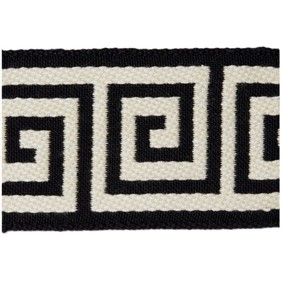 Lee Jofa TL10112.818.0 Classic Key Trim Fabric in Domino/Black/White