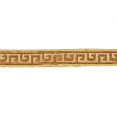 Lee Jofa TL10116.2424.0 Mini Greek Key Trim Fabric in Copper/Brown/Beige/Burgundy/red