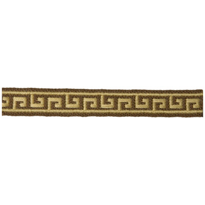 Lee Jofa TL10116.6.0 Mini Greek Key Trim Fabric in Chestnut/Brown/Beige