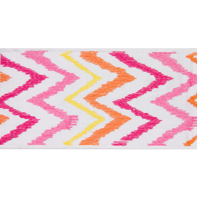 Lee Jofa TL10142.712.0 Chev On It Tape Trim Fabric in Flamingo/Multi/Pink