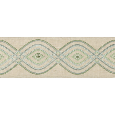 Lee Jofa TL10150.123.0 Ora Tape Trim Fabric in Mist/Green/Celery