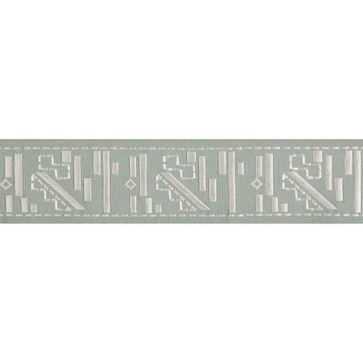 Groundworks TL10162.353.0 Fraktur Trim Fabric in Haze/silver/Turquoise/Spa/Mint