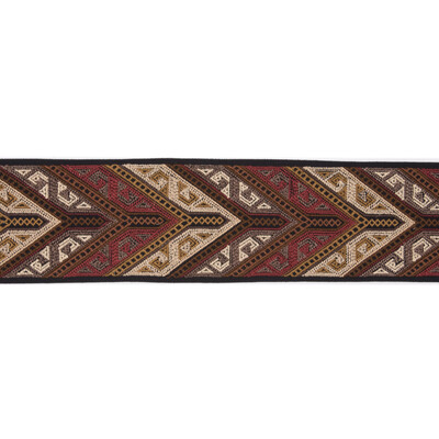 Lee Jofa TL10165.968.0 Zuqualla Tape Trim Fabric in Spice/mocha/Multi/Brown/Red