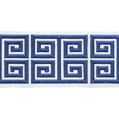 Lee Jofa Tl10185.501.0 Greek Emb Border Trim in Navy/Dark Blue/White