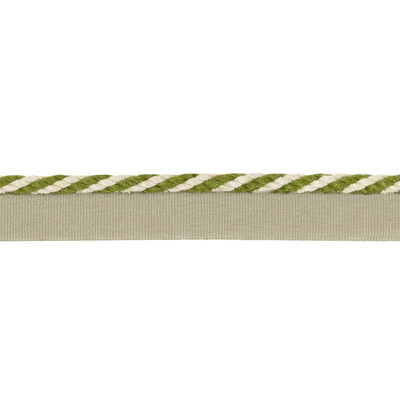 Lee Jofa TL10188.1623.0 Strpd Cable Cord Trim Fabric in Flax & Olivegrn/Ivory/Green