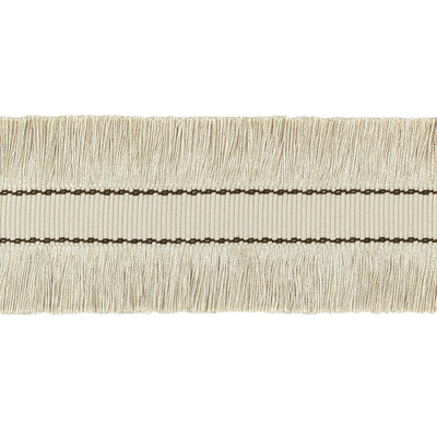 Lee Jofa TL10190.166.0 Cut Ruche Fringe Trim Fabric in Flax & Bronze/Beige/Brown