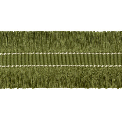 Lee Jofa TL10190.3.0 Cut Ruche Fringe Trim Fabric in Olive Green/Ivory/Green