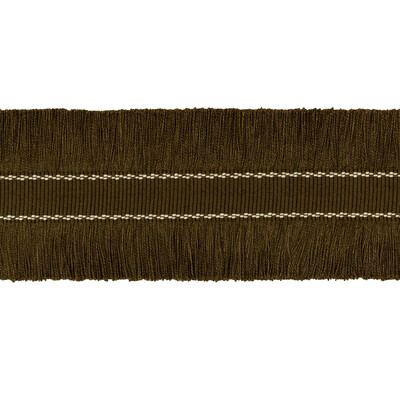 Lee Jofa TL10190.6.0 Cut Ruche Fringe Trim Fabric in Bronze/Chocolate/Ivory/Brown
