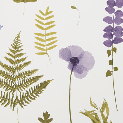 Clarke And Clarke W0091/03.CAC.0 Herbarium Wallcovering Fabric in Heather