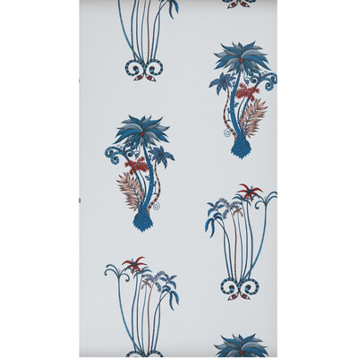 Clarke And Clarke W0101/01.CAC.0 Jungle palms Wallcovering Fabric in Blue
