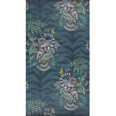 Clarke And Clarke W0103/03.CAC.0 Lemur Wallcovering Fabric in Navy