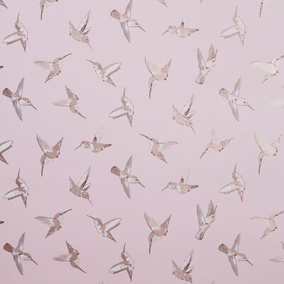 Clarke And Clarke W0109/01.CAC.0 Hummingbird wp Wallcovering Fabric in Blush/gilver