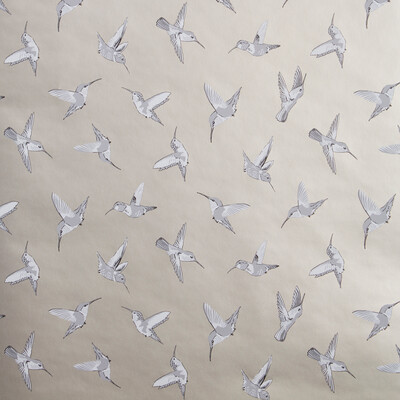 Clarke And Clarke W0109/02.CAC.0 Hummingbird wp Wallcovering Fabric in Gold/charcoal