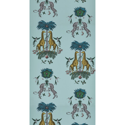 Clarke And Clarke W0114/04.CAC.0 Creatura Wallcovering in Turquoise/Blue