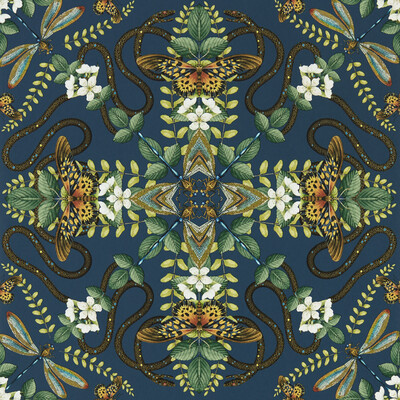 Clarke And Clarke W0129/03.CAC.0 Emerald Forest Wp Wallcovering in Midnight/Multi/Blue