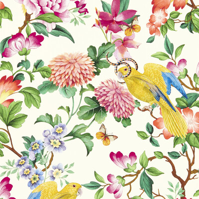 Clarke And Clarke W0130/02.CAC.0 Golden Parrot Wp Wallcovering in Ivory/Multi
