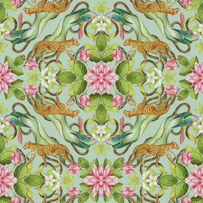 Clarke And Clarke W0131/01.CAC.0 Menagerie Wp Wallcovering in Aqua/Multi/Turquoise