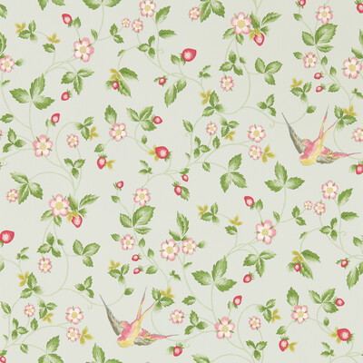 Clarke And Clarke W0135/02.CAC.0 Wild Strawberry Wp Wallcovering in Dove/Multi/Grey